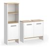 Vicco Set di mobili da bagno Karli, Rovere bianco/dorato, 63.8 cm
