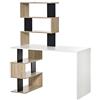 HOMCOM Scrivania con Libreria per Camera e Ufficio, Scrivania Porta PC in Legno Multicolore, 120x60x148cm