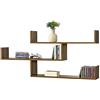 [en.casa] Mensola da Parete con 3 Ripiani Aperti Scaffale Libreria Sospesa a Muro con Vani Portaoggetti Espositore Pensile per Soggiorno Studio Corridoio 119x18x55 cm - Effetto Legno Scuro