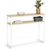 IDMarket - Consolle doppia DETROIT design industriale legno e metallo bianco
