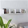 ROMHZKS Scaffale Porta CD a Parete Bianco 100x18x18 cm in Multistrato, Scaffali da parete, Mensole per libri, Mensole per foto, Supporti da parete, Organizza e Decora la Tua Casa in Stile
