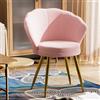 Rcynview Poltroncina Camera da Letto in Velluto Rosa, Sedia Sala da Pranzo con Braccioli Gambe in Metallo, Poltrona Imbottite Moderne per Sala da Pranzo/Soggiorno/caffè/Vanità/Salotto(a forma di fiore rosa, 1)
