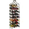 Biscottini Portabottiglie Vino in Ferro Battuto Finitura Nera anticata 36x16x106 - Porta Bottiglie Vino in Metallo - Cantinetta Vino 24 Bottiglie - Portabottiglie Cucina Bar - Portavini - Espositore
