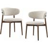 VENYAA Sedie da Pranzo Moderna - Laterale in Tessuto Confortevole Imbottita con Gambe in Legno per Cucina, Vanity, Soggiorno, Tempo Libero (BEIGE-2Pcs)