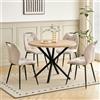 GrandCA HOME Set Tavolo e Sedie da Pranzo, Tavolo Rotondo da 100 cm Con 4 Sedie Imbottite Moderne, Adatto Per Sale da Pranzo e Cucine (Colore Chiaro + beige)