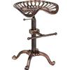 CLP Sgabello Bar Butch In Ghisa Design Industrial I Sgabello Bancone In Metallo Con Poggiapiedi E Seduta Regolabili, Colore:bronzo