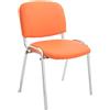 CLP Sedia Ospite Ken C Imbottita I Sedia Attesa In Similpelle E Metallo Cromato I Sedia Impilabile Carico Max 120 KG, Colore:arancione