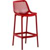 CLP Sgabello da Giardino Resistente alle intemperie Air, con Schienale, Resistente ai Raggi UV, in plastica Facile da Pulire, Fino a 160 kg, Colore:Rosso