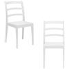 REDÒKASA Set 2 sedie in polipropilene modello REA, MADE IN ITALY, impilabile, resistente ai raggi UV, design classico paesano per sala da pranzo, cucina, bar, ristoranti, veranda o giardino (Bianco, 2)