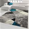 Teppich-Traum Tappeto Moderno Marmo con Design Astratto a Rombi Ondulato in Azzurro Grigio - Resistente Größe 140x200 cm