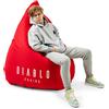 DIABLO Pouf Poltrona Sacco XXL Con Ibottitura da Gaming da Gioco per la camera dei Bambini Soggiorno Beanbag Perle in EPS Poliestere 100 cm x 110 cm x 110 cm (Red)
