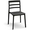 Mar.c.a. Design - Set Sedie Sala Pranzo e Cucina Impilabile in Polipropilene Nero 4 pz - Design Minimalista e Pratico - Made in Italy