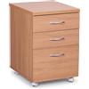 FineBuy Cassettiera 40x60x45 cm Legno Ottica di Faggio con 3 Cassetti | Mobile Armadietto Richiudibile per Documenti Comodino