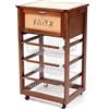 sal mar - Carrello Porta Pane,Porta Frutta in Legno con 3 cestelli Estraibili col.Noce