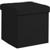 Home Tresor - Pouf Contenitore Poggiapiedi, Sgabello Portaoggetti Salvaspazio, Puff Cubo per Divano, Salotto, Camera in Ecopelle Impermeabile Cm. 38 x 38 x 38 Nero