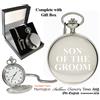 Orologio da Tasca Inciso "Son of the Groom" Personalizzato, Quarzo, Argento