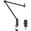 Maclean MC-898 Supporto professionale per microfono con gestione integrata dei cavi Asta Microfono regolabile Montaggio da tavolo max. 1kg
