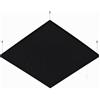 R ROSTAGNO Pannello fonoassorbente IGNIFUGO 100x100x4 cm marcatura CE, rifinito in tessuto. - Posizionamento a sospensione a soffitto con cavetti regolabili (NERO)