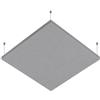 R ROSTAGNO Pannello fonoassorbente IGNIFUGO 100x100x4 cm marcatura CE, rifinito in tessuto. - Posizionamento a sospensione a soffitto con cavetti regolabili (GRIGIO)