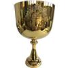 Chakras energy 3RD Octave circa 19,1 cm 24 K oro cristallo canto calice & Grail con OM intagliato design perfetto chakra G Note perfetto 440 HZ per il suono Healingrd