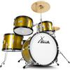 XDrum Junior Pro Batteria per Bambini Sunset Gold Sparkle - adatta da 5 a 9 anni - Drumset con accessori completi - incl. scuola - Arancione