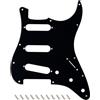 Banworks 1-Ply Electric Guitar Pickguard 11-Hole American ST SSS Pickguard | Guitar Scratch Plate per Fender Modern Style Standard Stratocaster Strat ST JT/HB-01 Glossy Black USA/Messico