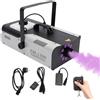 RibasuBB Macchina per il fumo con 9 LED, telecomando, 1500 W, DMX RGB LED, portatile, per Halloween, feste, matrimoni, palcoscenico, Natale, spettacoli