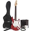 gear4music Chitarra Elettrica LA 3/4 + Pacchetto con Amplificatore Wine Red | Per Giovani Suonatori, Design Confortevole e Facile da Usare, Ampli Portatile con Uscita Cuffie, Custodia Inclusa