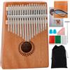 Mulucky Kalimba a 17 tasti, pianoforte da pollice portatile in legno con martelletti, manuale di apprendimento e custodia per il trasporto, adatto per principianti e amanti della musica