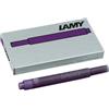 Lamy Cartucce d'inchiostro LAMY T10 con grande capacità d'inchiostro - adatte a tutti i modelli di penne stilografiche Lamy - 1,25 ml per cartuccia - 5 pezzi per confezione - Colore dell'inchiostro viola