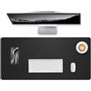 NUOYOU Cuoio Tappetino Sottomano Scrivania Desk Pad Grande Mouse Pad, Portatile Antiscivolo Impermeabile Tabella Computer Tappetino Scrittura Blocco Mat per Ufficio e Casa (Nero, 80x40cm)