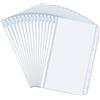 BOUMVID 15 Pezzi Tasche per Raccoglitori A6, Trasparente Impermeabile Cerniera Borsa a Fogli Mobili, 6 Fori Raccoglitore Sacchetto in Plastica con Cerniera per Fattura, Documenti, Foto, Quaderni
