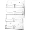 KiBcsLic Porta Biglietti Da Visita Organizzatore Da Parete Contenitore Salvaspazio Espositore Multitasche Realizzato in Acrilico Durevole Adatto per Ambienti, 8 Tasche