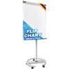 Master of Boards MOB Flipchart Shark Lavagna bianca mobile con base a rullo, 73 x 105 cm, regolabile in altezza fino a 210 cm, scrivibile, lavabile a secco, magnetica, con lavagna magnetica arrotolabile e bracci