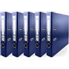 Netuno 5x raccoglitore ad anelli a4 blu scuro registratore a leva con anelli raccoglitore grande 2 anelli registratore carte archivio dorso 5 cm faldone ufficio classificatore documenti rigido