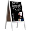 ALLboards Lavagna Nera da Gesso con Cavalletto Bianco 118x61cm, Struttura in Legno, Scrivibile con Gessetti e Pennarelli a Gesso, per Bar Ristoranti Locali