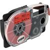 vhbw Cassetta nastro compatibile con Casio KL-200, KL-2000, KL-130, KL-100E, KL-120, KL-1500, CW-L300 etichettatrice 8m x 9 mm nero su rosso