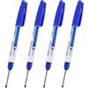 TopHomer 4 PZ Pennarelli per Fori Profondi, Pennarelli Impermeabili a Testa Lunga 30mm Punta Fine Strumento di Marcatura di Precisione per Lavorazione del Legno, Edilizia, Produzione (Blu)