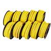 OLIREXD 10 rotoli di tubi numerici da 0 a 9, in PVC flessibile giallo concavo, etichette per etichette (6 mm2)