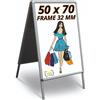 Generico Cavalletto Pubblicitario 50X70 cm Bifacciale Cornice Espositiva, in Alluminio, per Esterno e da Interno, Pieghevole e leggero, con protezione in PVC, Doppio lato, a bacheca
