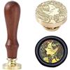 Ychostamp Sigillo di Cera Siren - Timbro in Ottone Vintage con Testa in Ottone e Manico in Pero per Sigillatura di Cera per Buste, Lettere, Artigianato Fai-da-Te e Regali Creativi