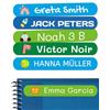 Haberdashery Online 50 Adesivi personalizzati con nome per bambini. Etichette adesive per scuola, asilo, libri, giocattoli e contenitori Tupperware. Etichette impermeabili 6x1 cm.