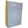 PRESTIGE & DELUXE Blocco Agenda ALMANACCO ZODIACO ricambio 2026 - agenda da tavolo in carta bianca F.to 8,5x11,5 cm + Base Porta Almanacco - Struttura in metallo verda dim 22 x 16 cm. + penna a scatto e segnalibro