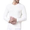 Nottingham Confezione 2 Pezzi Canottiera Manica Lunga Scollo A V Uomo Lana E Cotone - Colore Bianco -Lana Fuori e Cotone sulla Pelle. Contenuto di Lana al 50%