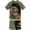 United Labels Jurassic World Costume 2 Pezzi UV 30 per Bambino, Verde, 122/128, Maglietta + Pantaloncini