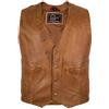 MDM Gilet Pelle Uomo Biker in Vera Pelle Nappa Di Agnello - Giacca Moto Uomo Senza Maniche - Smanicato Moto Con Bottoni a Pressione, Tasche Esterne E Interne, Fodera in Poliestere