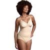 LEPEL Body Contenitivo Liscio Senza Ferretto in Microfibra Elastico con Coppa C Preformata con Elegante Motivo Decorativo Art.Dafne (6, Nudo)