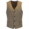 WALKER AND HAWKES Walker & Hawkes, gilet country da uomo, classico scozzese in stile Harris Tweed, motivo a spina di pesce, motivo a tartan, bianco sabbia, S-3XL Bianco sabbia S