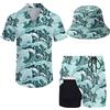 asbwuo Set da 3 Pezzi da Uomo, Camicia Hawaiana, Costume da Bagno, Pantaloni, Pantaloncini da Spiaggia, Cappello da Pescatore, per Viaggi e Vacanze.