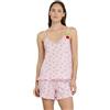 Noidinotte; more than pyjamas Noidinotte - Pigiama Donna in Cotone Leggero Estivo con Top a Bretelle e Scollo a V e Pantalone Corto con Stampa Ciliegie Articolo Summer&Fruits - M Rosa